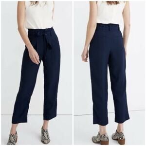 Navy Blue Women's High-Waisted Pants